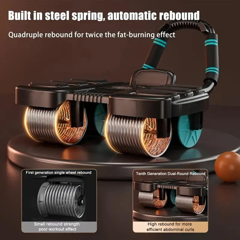 2pcs 4 Wheel Abdominal Roller With Elbow Support   Auto Bounce Core Exercise Equipment. Home Gym Ab Kneel Pad. Ideal Gift For Valentine's Day, Thanksgiving Day, Christmas & Father's Day