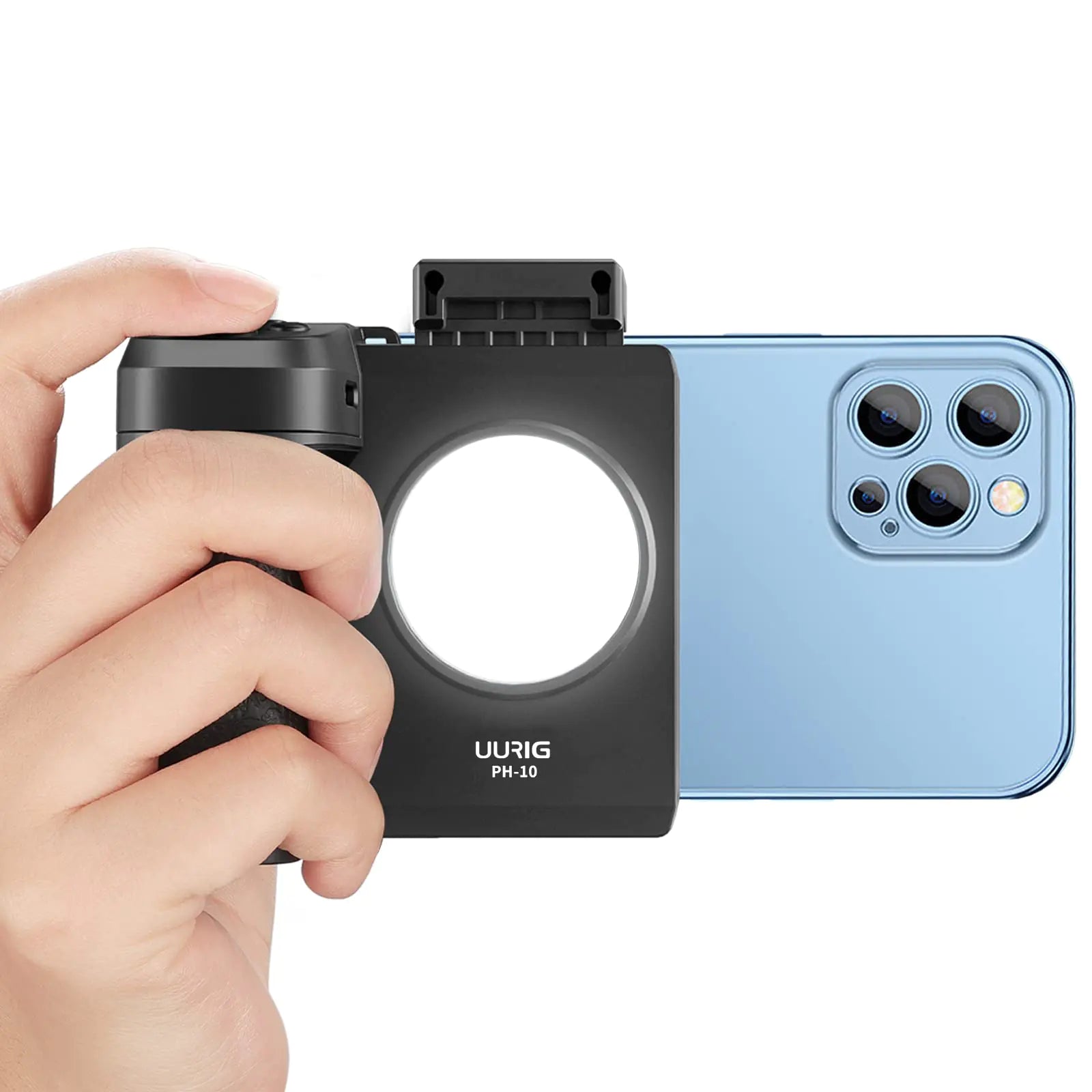 Camera Handle Phone Holder with LED Light - Phone Holder for iPhone and Mobile Phones Perfect for Photography and Videography